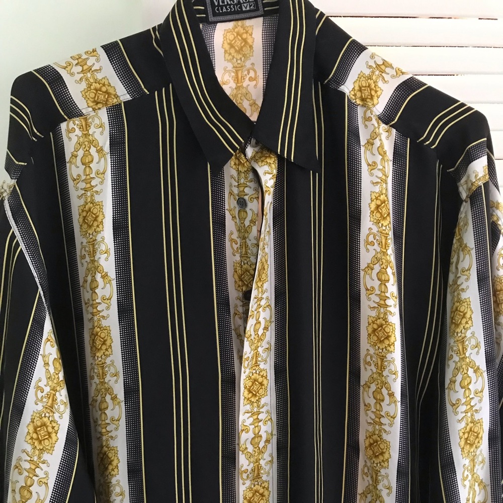 Beautiful Vintage Versace V2 Shirt Mens Large